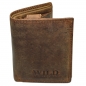Preview: flevado Vintage Wildleder Geldbörse Voll Leder Herren Portemonnaie Hochformat RFID Safe